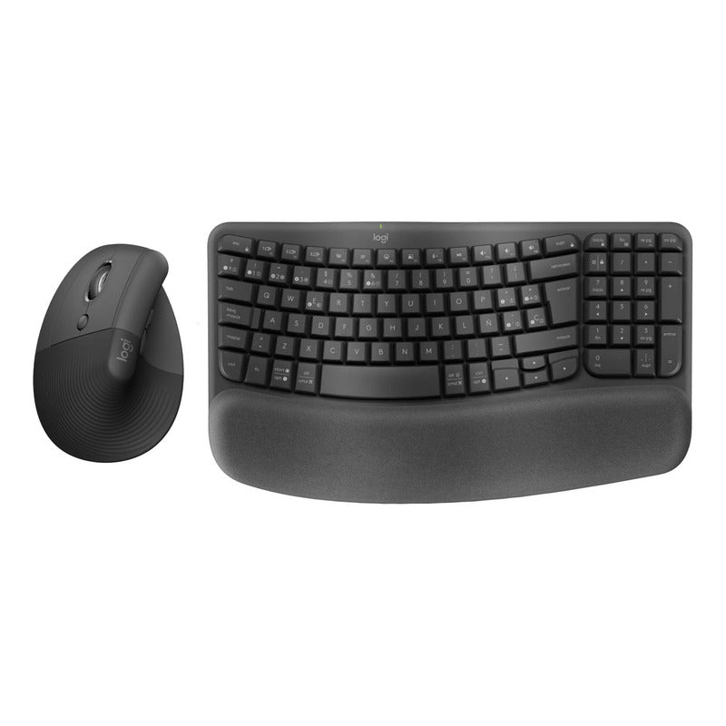 Combo Ergonómico Logitech Teclado Wave Keys + Mouse Lift Izq