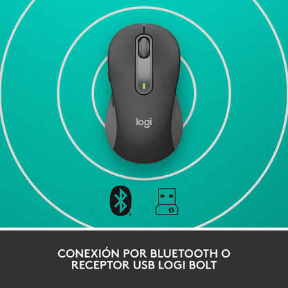 Mouse Inalámbrico BT/Bolt Logitech Signature M650 con Scroll SmartWheel, Grafito