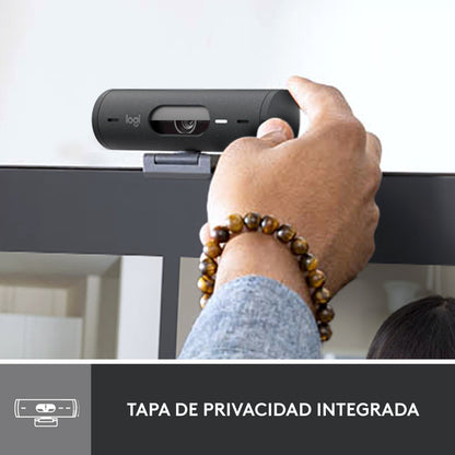 Webcam Full Hd 1080p, Rightlight 4, Logitech Brio 500 Negro