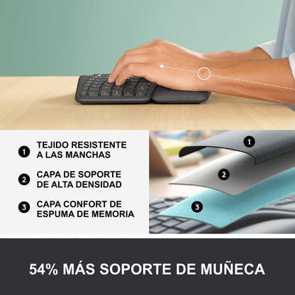 Logitech Combo Ergonómico: Teclado K860 + Mouse Mx Vertical