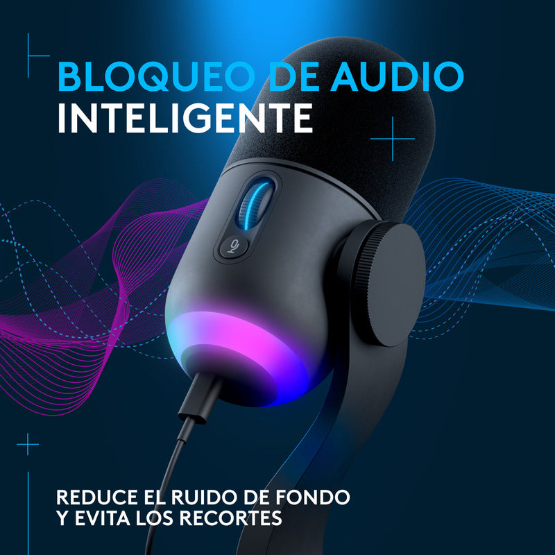 Micrófono Usb Gamer Dinámico Rgb Lightsync Logitech Yeti Gx