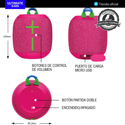 Parlante Impermeable Bluetooth Ultimate Ears Wonderboom 3, Negro