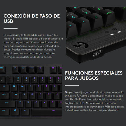 Teclado Gamer Mecánico Logitech G513 Carbón / Lightsync Rgb