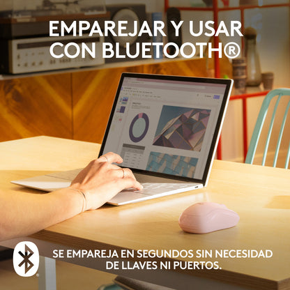 Mouse Bluetooth Logitech M240 Silent, Un 90% Silencioso, Rosa