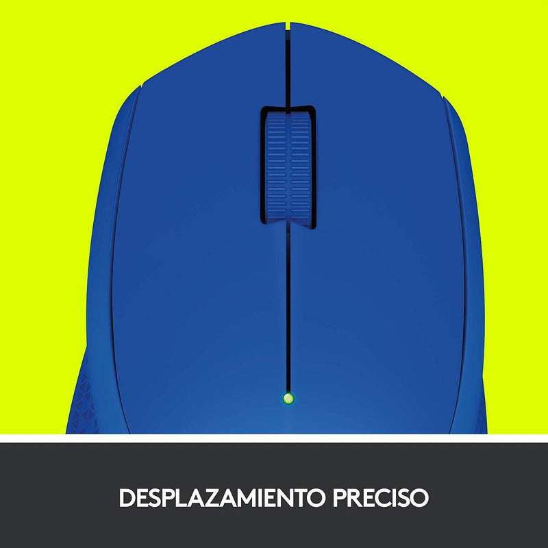 Mouse Inalámbrico Logitech M280, Cómodo Diseño Curvo, Azul