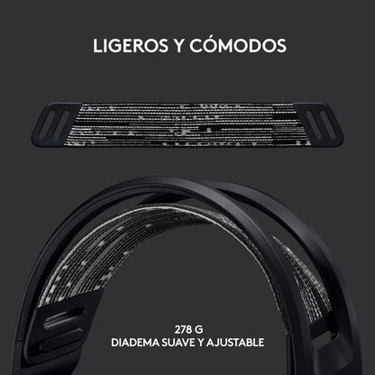 Diadema Gamer Logitech G733, Rgb Inalámbrica / 7.1 - Negro