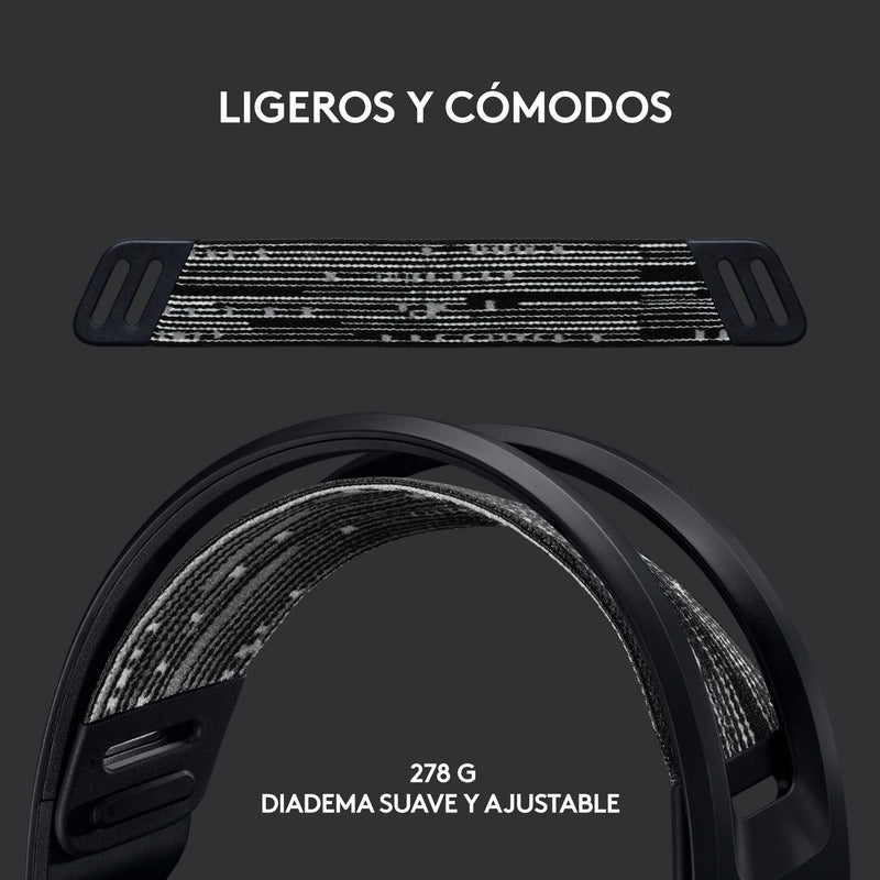Diadema Gamer Logitech G733, Rgb Inalámbrica / 7.1 - Negro