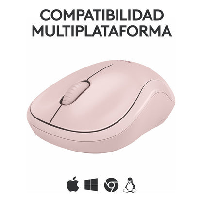Mouse Bluetooth Logitech M240 Silent, Un 90% Silencioso, Rosa