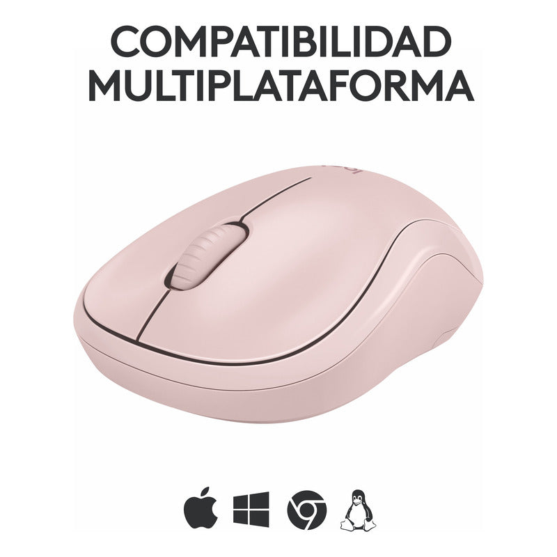 Mouse Bluetooth Logitech M240 Silent, Un 90% Silencioso, Rosa