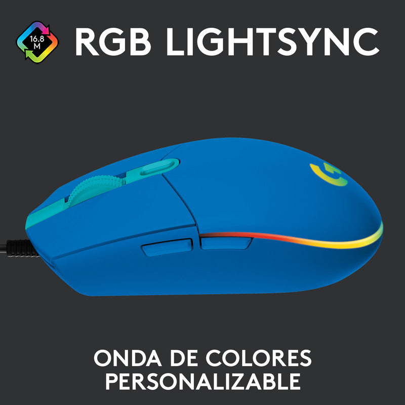 Mouse Gamer Rgb Logitech G203 Lightsync / 8000dpi - Azul