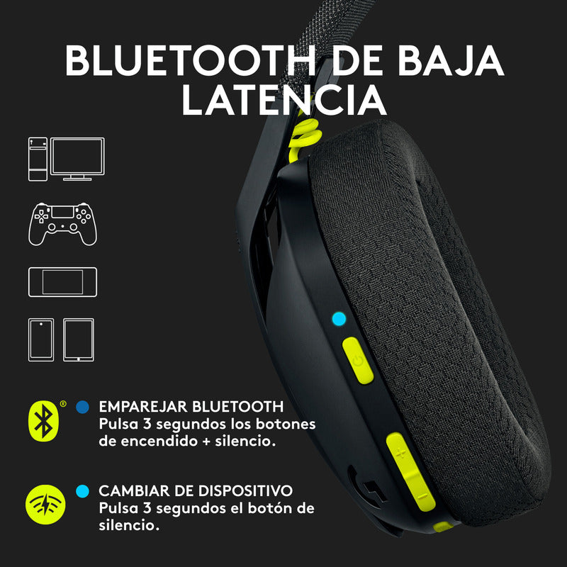 Diadema Gamer Logitech G435, Inalámbrica Bluetooth Pc, Ps5