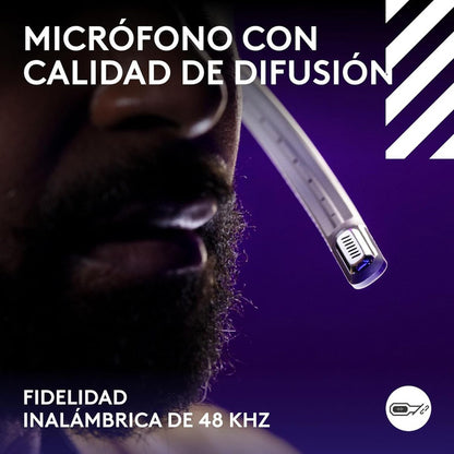Auriculares Gamer Inalámbricos Logitech Astro A50 (5ta Gen) LIGHTSPEED + Base PLAYSYNC, Blanco