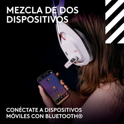 Auriculares Gamer Inalámbricos Logitech Astro A50 (5ta Gen) LIGHTSPEED + Base PLAYSYNC, Blanco