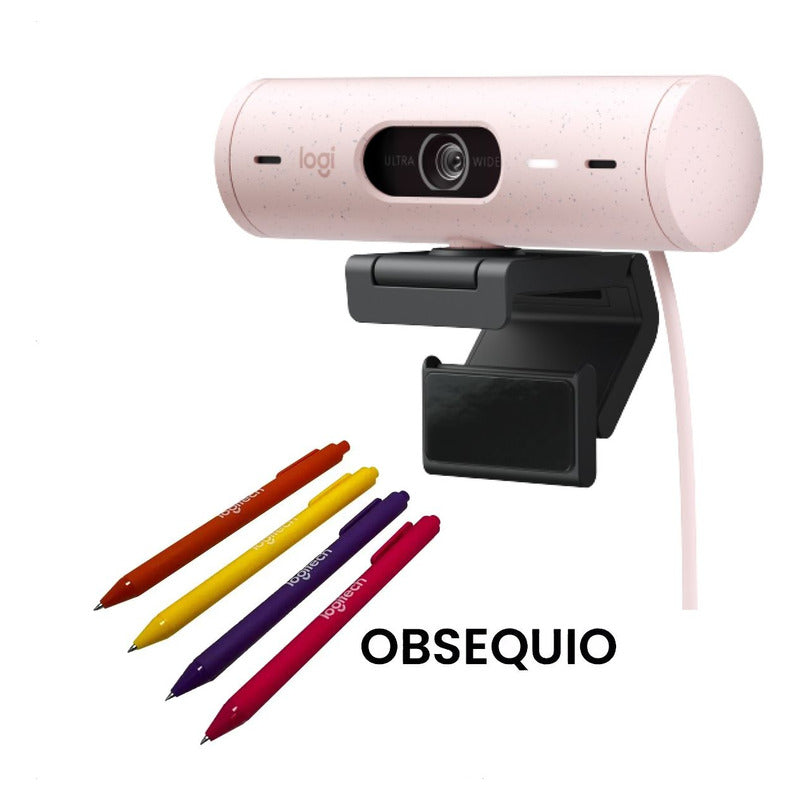 Webcam Full Hd 1080p, Rightlight 4, Logitech Brio 500 Rosado