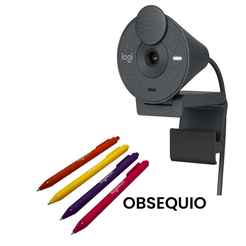 Webcam Logitech Brio 300 Full Hd 1080p Rightlight 2, Grafito