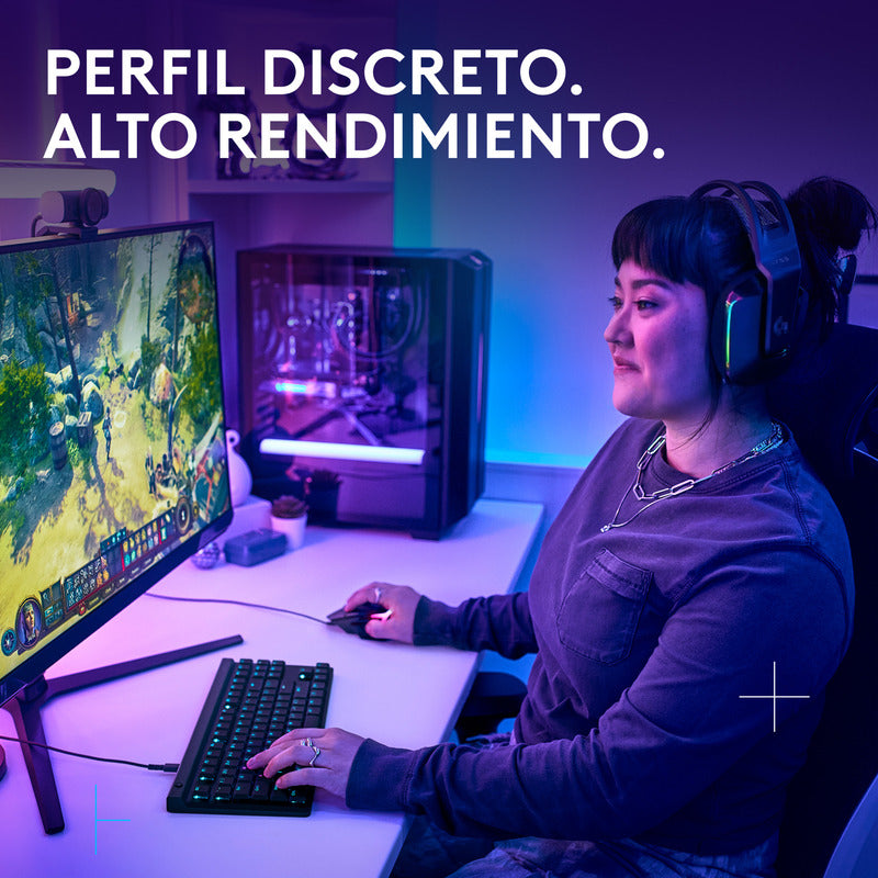 Teclado Gamer Mecánico Logitech G515 TKL de Perfil Bajo con RGB LIGHTSYNC - Negro + Mouse Pad Gamer Logitech G640 Tela Grande 400x460mm - Negro