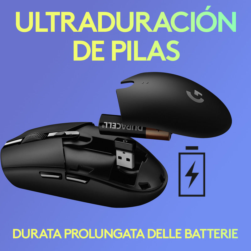 Mouse Gamer Inalámbrico Logitech G305, 12000dpi - Lila