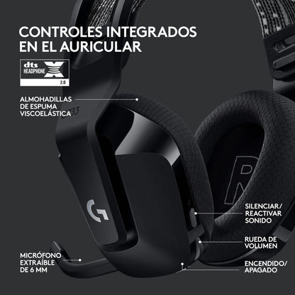 Diadema Gamer Logitech G733, Rgb Inalámbrica / 7.1 - Negro