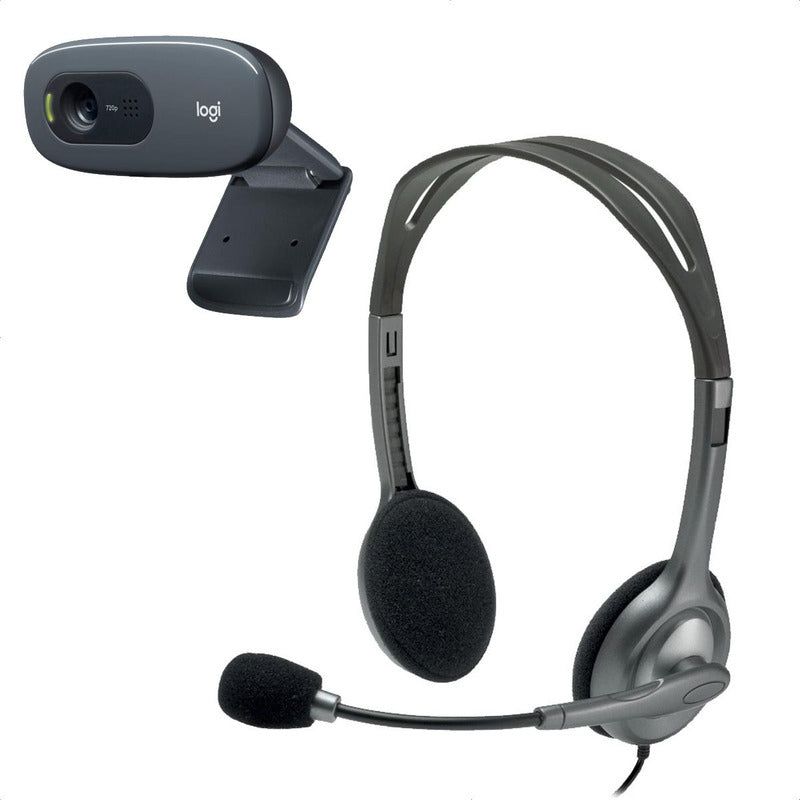 Logitech Combo Webcam C270 Hd 720p + Diadema H111 Estéreo