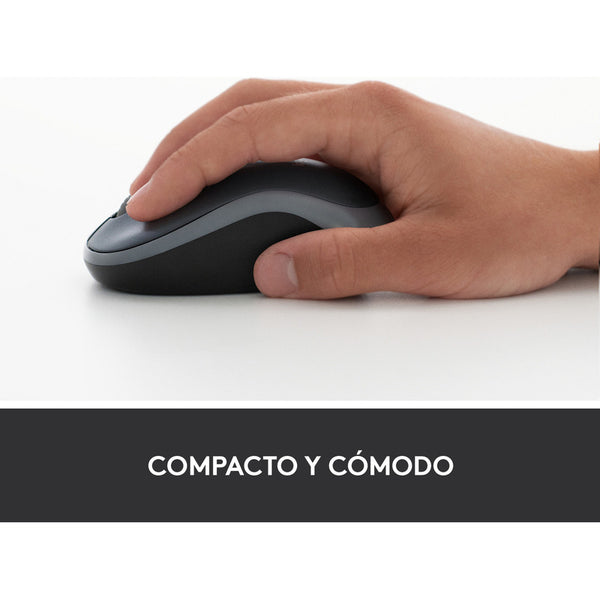 Mouse Inalámbrico Logitech M185 Receptor USB Batería 12 Meses Diseño C ...