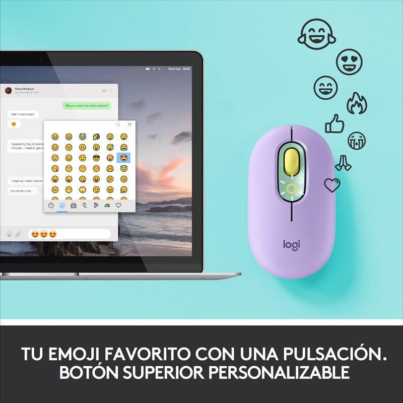 Mouse Inalámbrico Logitech Pop Daydream Con Botón Emojis
