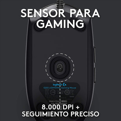 Combo Gamer Logitech Mouse G203 Negro + Pad Mouse G240