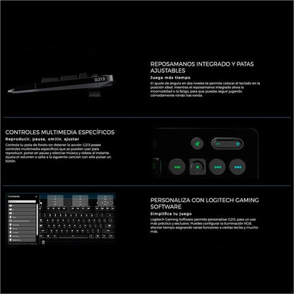 Combo Logitech G Teclado G213 + Mouse G203 + Diadema G335