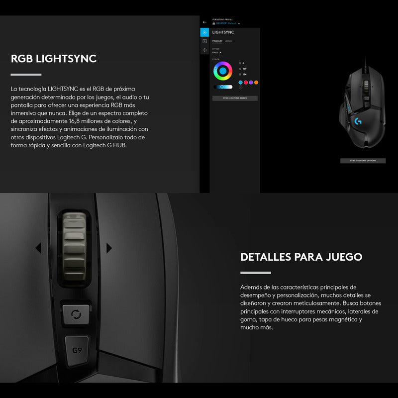 Combo Gamer Logitech G Mouse G502 Hero + Pad Mouse G240