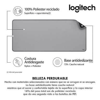 Alfombrilla De Escritorio Logitech Desk Mat Studio Gris