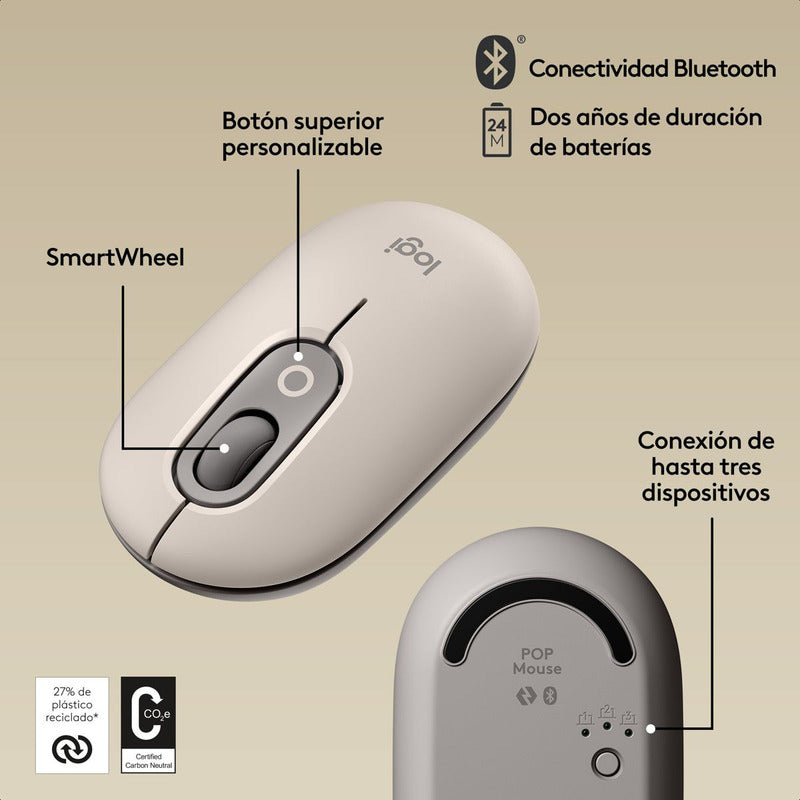 Mouse Inalámbrico Logitech Pop Mist Con Botón Emojis