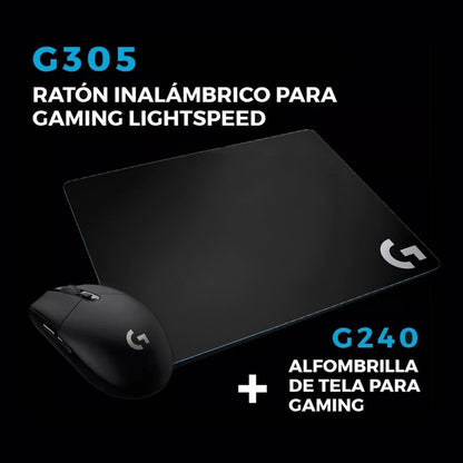 Logitech Gaming: Mouse Inalámbrico G305 + Pad Mouse G240