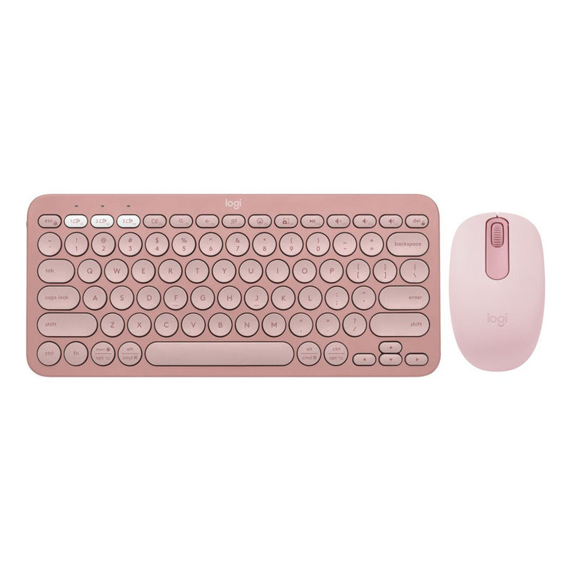 Combo Logitech Bluetooth: Teclado K380s + Mouse M196, Rosa