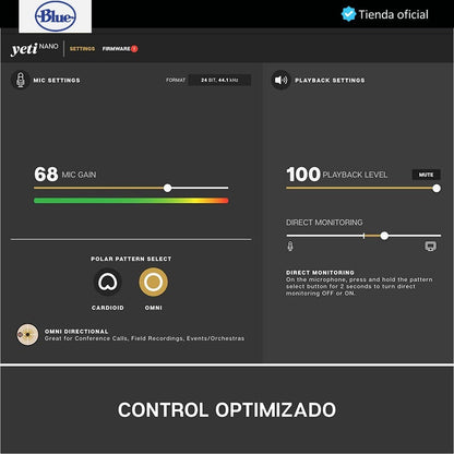 Blue Yeti Nano, Micrófono Usb Premium, Grabación / Streaming