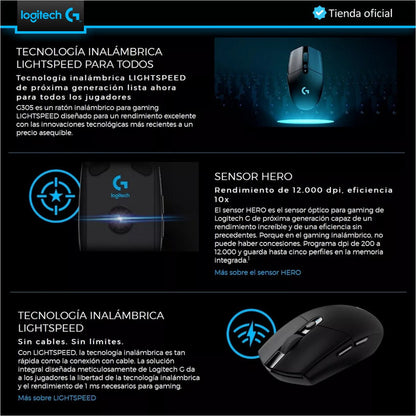 Logitech Diadema Gamer G435 Inalámbrica + Mouse Gamer G305 B
