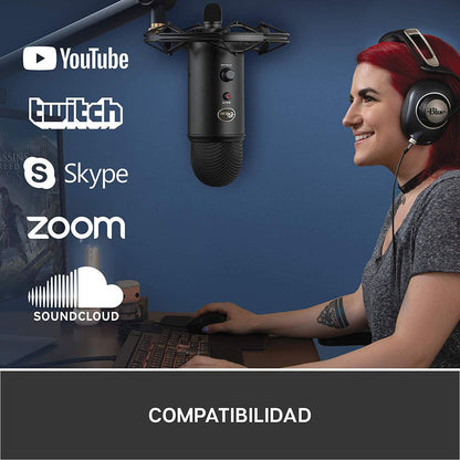 Micrófono Usb Profesional Blue Yeti, Grabación Streaming Blackout