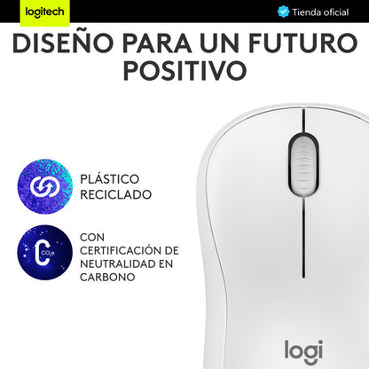Mouse Bluetooth Logitech M240 Silent, Un 90% Silencioso, Blanco