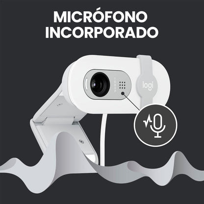 Webcam Full Hd 1080p, Rightlight 2, Logitech Brio 100 Blanco