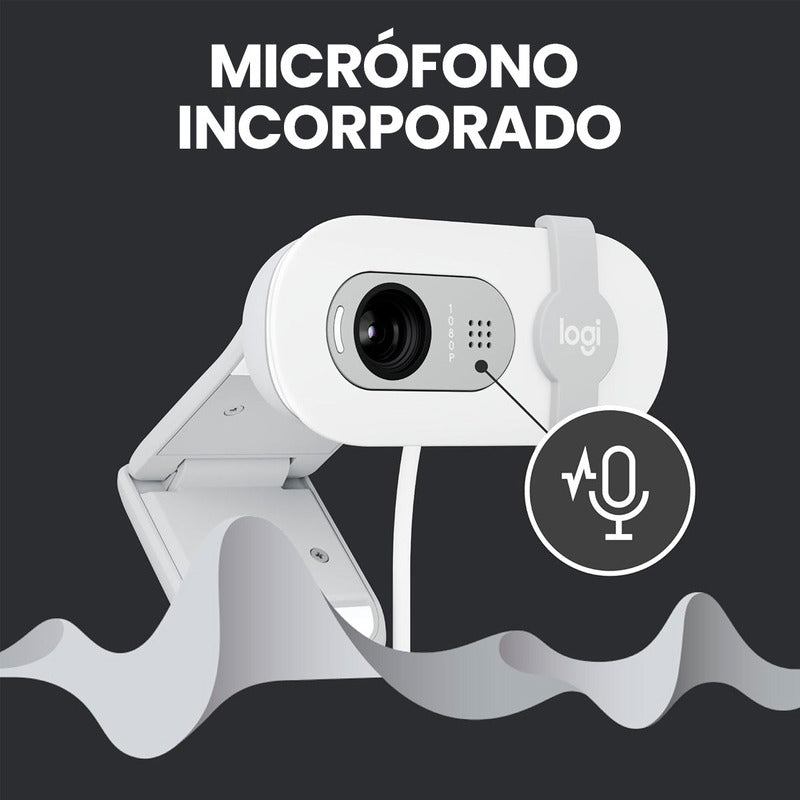 Webcam Full Hd 1080p, Rightlight 2, Logitech Brio 100 Blanco