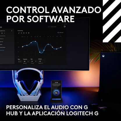 Auriculares Gamer Inalámbricos Logitech Astro A50 (5ta Gen) LIGHTSPEED + Base PLAYSYNC, Blanco