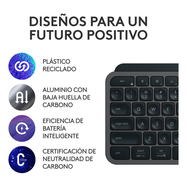 Teclado Avanzado Logitech MX Keys S Inalámbrico Iluminado Smart Action ...