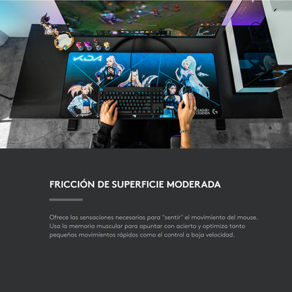 Pad Mouse Gamer Xl 900x400mm Logitech G840 Edición K/da Lol