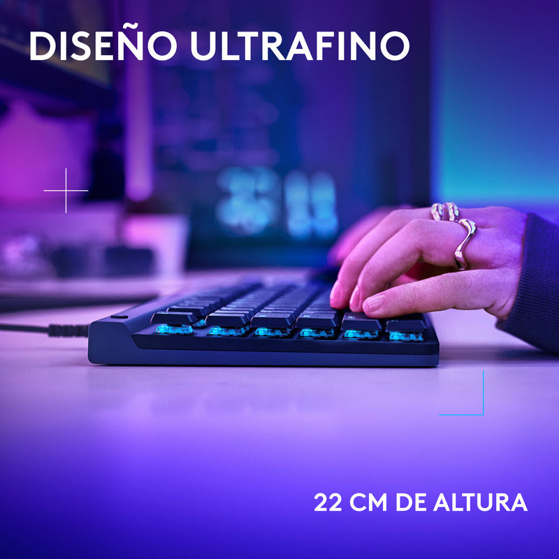 Teclado Gamer Mecánico Logitech G515 TKL de Perfil Bajo con RGB LIGHTSYNC - Negro + Mouse Pad Gamer Logitech G640 Tela Grande 400x460mm - Negro