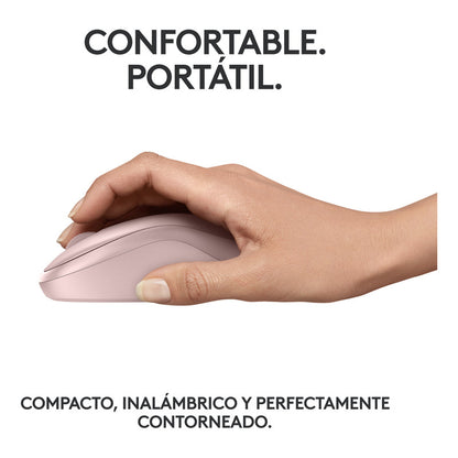 Mouse Bluetooth Logitech M240 Silent, Un 90% Silencioso, Rosa