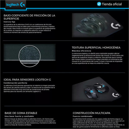 Pad Mouse Gamer De Superficie Rígida Logitech G440