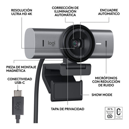 Cámara Web Logitech Para Colaboración Mx Brio Ultra Hd 4k