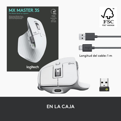 Mouse Inalámbrico Ultra Rápido Logitech Mx Master 3s Blanco