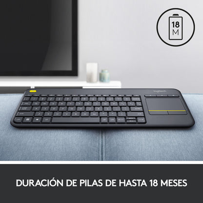 Teclado + Touch Logitech K400 Plus Inalámbrico Pc Android Tv