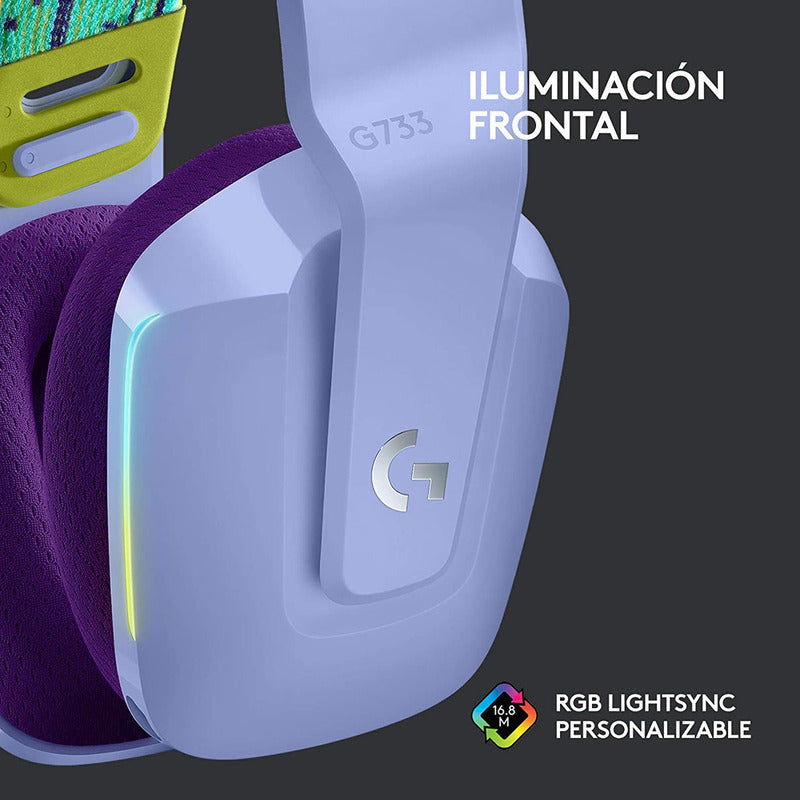 Diadema Gamer Logitech G733, Rgb Inalámbrica / 7.1 - Lila