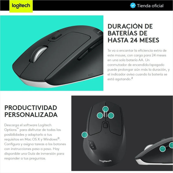 Mouse Inalámbrico Logitech M720 Triathlon Bluetooth Multidispositivo F ...