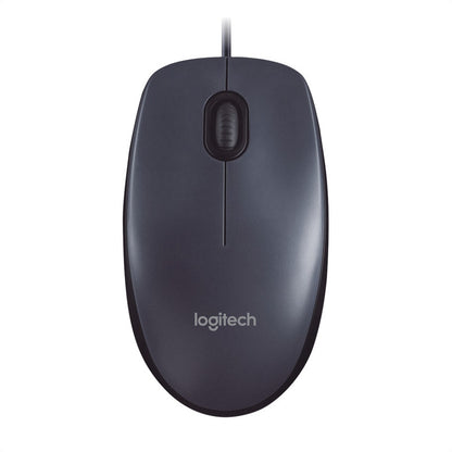 Mouse Usb Con Cable Logitech M90, Cómodo Diseño Ambidiestro